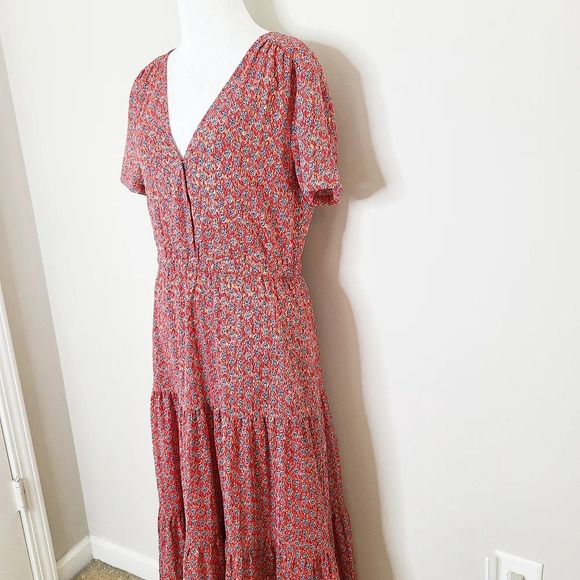 NWT Anthropologie See U Soon Red Boho Printed Dress S - Picture 2 of 8